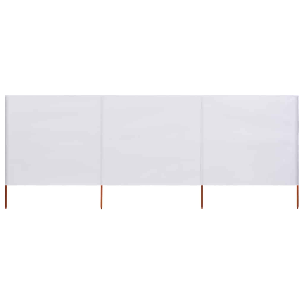 Vidaxl forrude 3 paneler 400x80 cm stof sand hvid