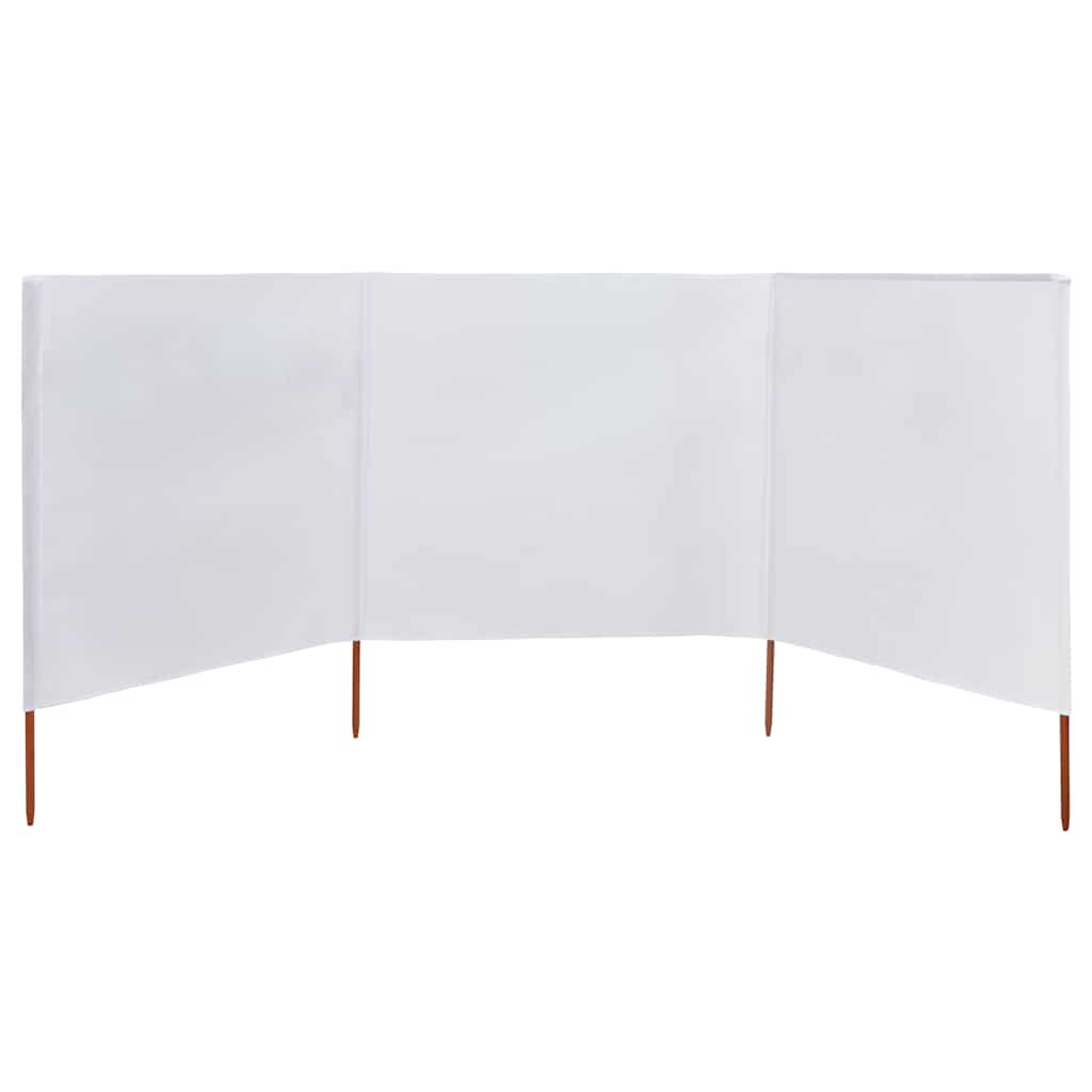 Vidaxl forrude 3 paneler 400x80 cm stof sand hvid