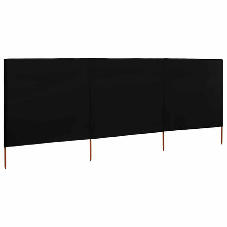 Vidaxx vindfang 3-paneler 400x120 cm stof sort