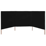 Vidaxx vindfang 3-paneler 400x120 cm stof sort