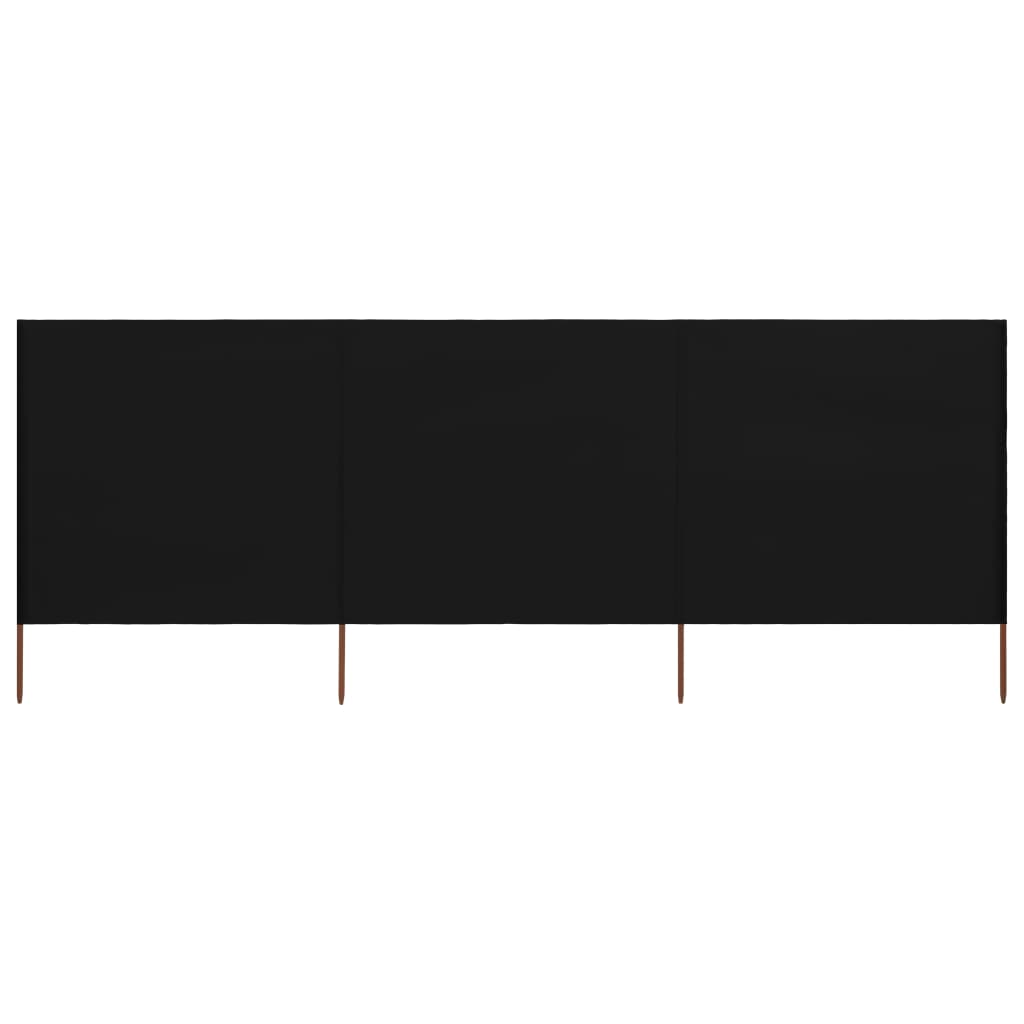 Vidaxx vindfang 3-paneler 400x160 cm stof sort