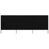 Vidaxx vindfang 3-paneler 400x160 cm stof sort