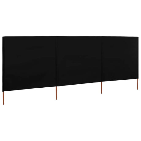 Vidaxx vindfang 3-paneler 400x160 cm stof sort