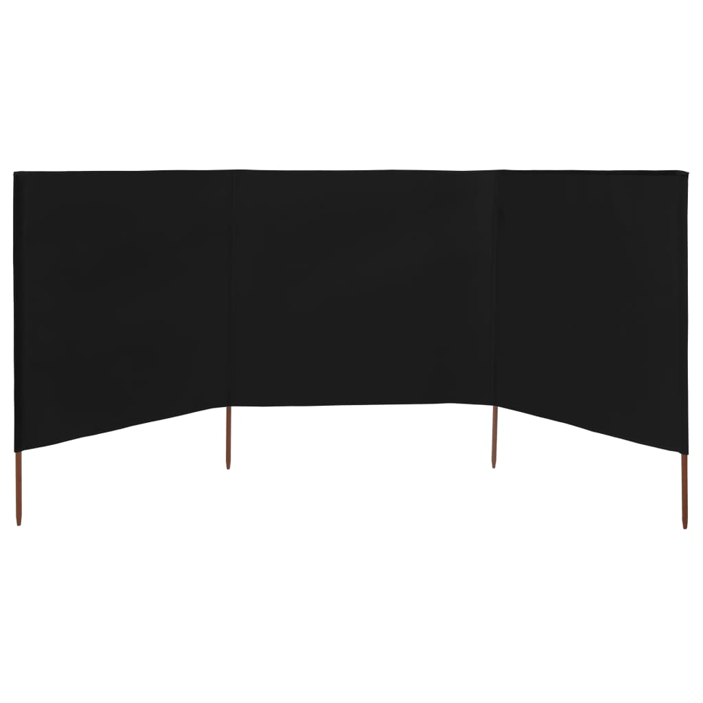 Vidaxx vindfang 3-paneler 400x160 cm stof sort