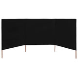 Vidaxx vindfang 3-paneler 400x160 cm stof sort
