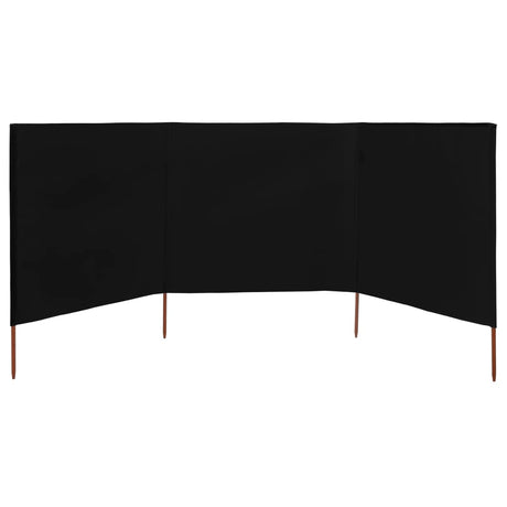 Vidaxx vindfang 3-paneler 400x160 cm stof sort