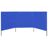 Vidaxl forrude 3 paneler 400x160 cm stof azurblå