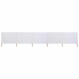 Vidaxl forrude 5 paneler 600x80 cm stof sand hvid