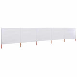Vidaxl forrude 5 paneler 600x80 cm stof sand hvid