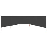 Vidaxl forrude 5 paneler 600x120 cm stof anthracit