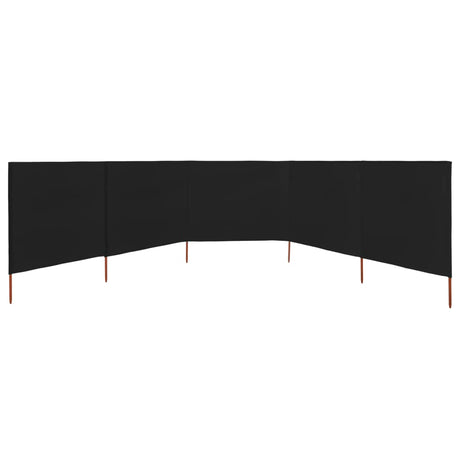 Vidaxx vindfang 5 paneler 600x120 cm stof sort