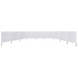 Vidaxl forrude 9 paneler 1200x80 cm stof sand hvid