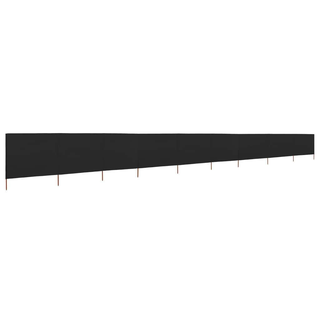 Vidaxl forrude 9 paneler 1200x80 cm stof sort