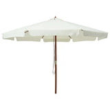 Vidaxl -parasol med træpol 330 cm Sandy White