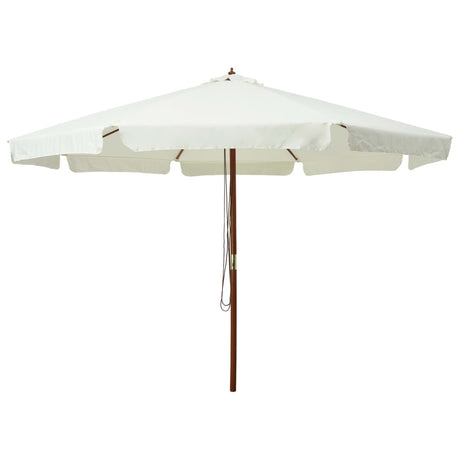 Vidaxl -parasol med træpol 330 cm Sandy White