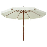 Vidaxl -parasol med træpol 330 cm Sandy White