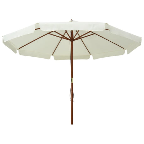 Vidaxl -parasol med træpol 330 cm Sandy White
