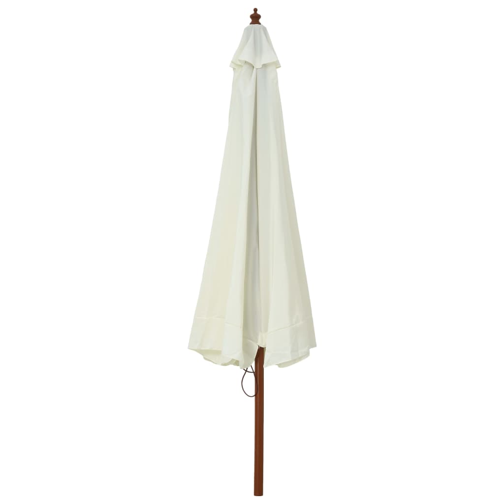 Vidaxl -parasol med træpol 330 cm Sandy White
