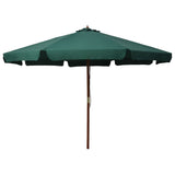 Vidaxl -parasol med træpol 330 cm grøn