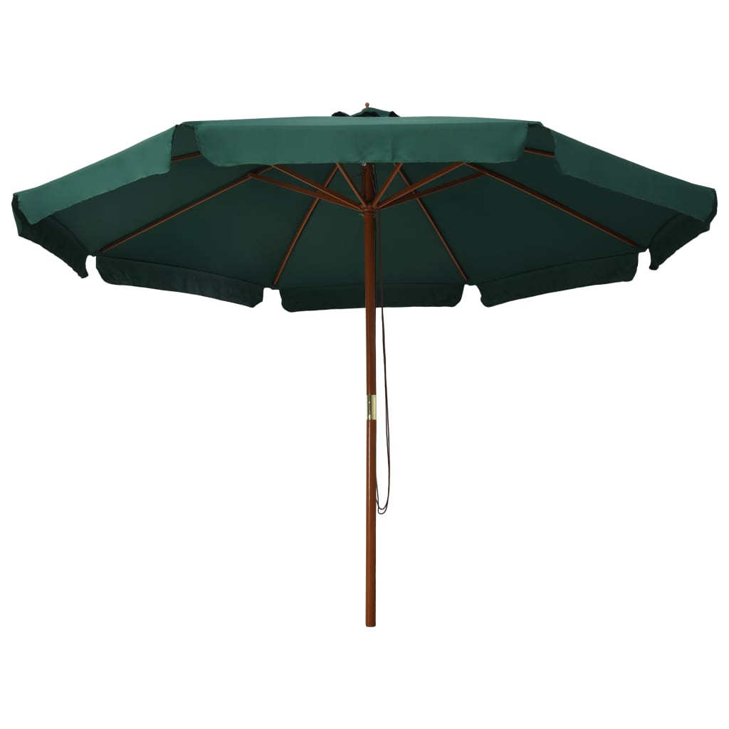 Vidaxl -parasol med træpol 330 cm grøn