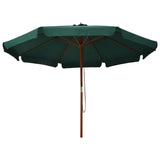Vidaxl -parasol med træpol 330 cm grøn