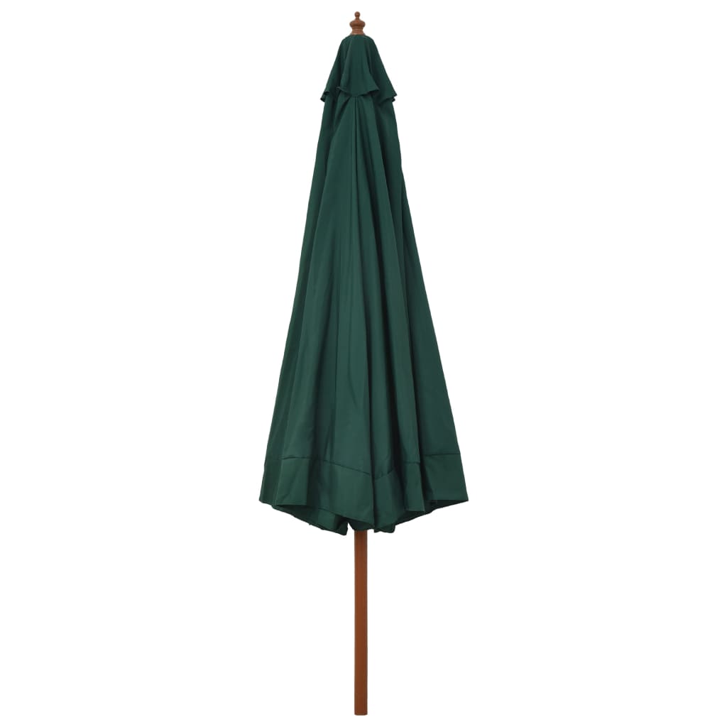 Vidaxl -parasol med træpol 330 cm grøn