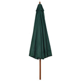 Vidaxl -parasol med træpol 330 cm grøn