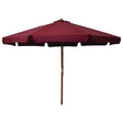 Vidaxl -parasol med træpol 330 cm Bordeaux rød