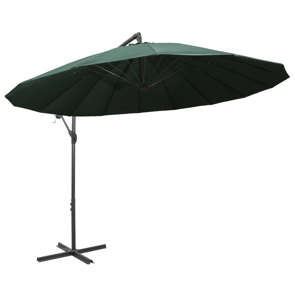 Vidaxl zweefparasol met aluminium paal 3 m groen