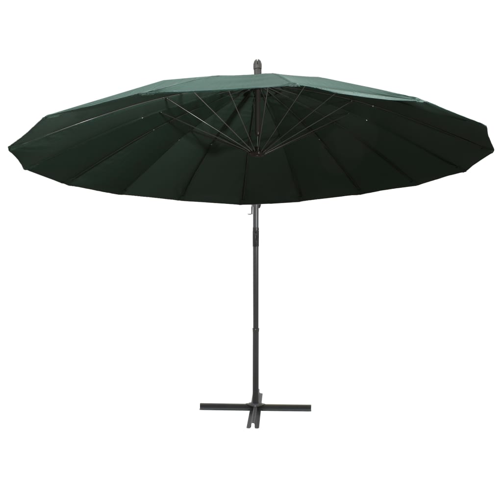 Vidaxl zweefparasol met aluminium paal 3 m groen
