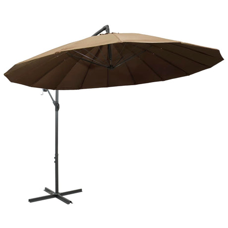 Vidaxl flydende parasol med aluminiumstang 3 m taupe