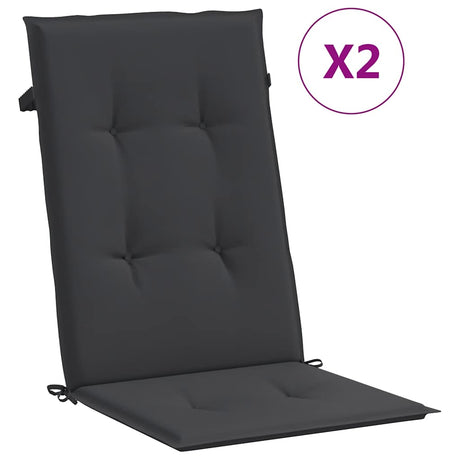 Vidaxl Garden Stol Puder 2 st Høj back 120x50x3 cm Stof sort sort