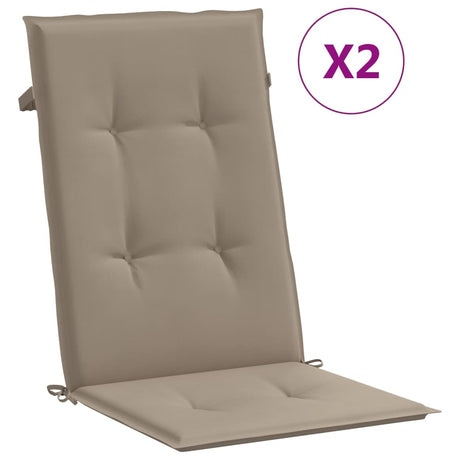 Vidaxl Garden stolpuder 2 st høj ryg 120x50x3 cm stof taupe