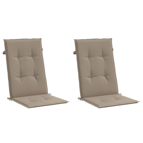 Vidaxl Garden stolpuder 2 st høj ryg 120x50x3 cm stof taupe