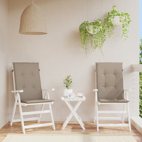 Vidaxl Garden stolpuder 2 st høj ryg 120x50x3 cm stof taupe