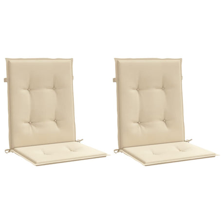 Vidaxl Garden Stol Puder Low Back 2 St 100x50x3 cm Oxford Stof beige