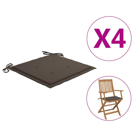 Vidaxl Garden Stol Puder 4 PCS 40x40x4 cm Oxford Fabric Taupe