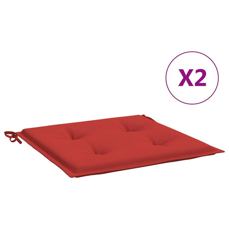 Vidaxl Garden Stol Puder 2 St 50x50x4 cm Stof Rød