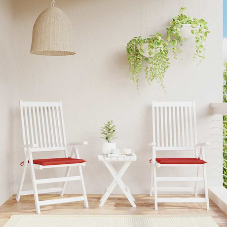 Vidaxl Garden Stol Puder 2 St 50x50x4 cm Stof Rød