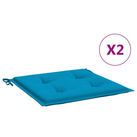 VidaXL havestolehynder 2 stk 50x50x4 cm stof blå