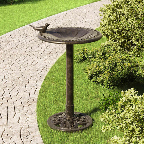 Vidaxl Bird Bath Plastic Bronze