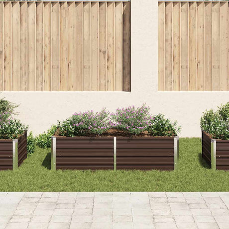 Vidaxl planter hævet 160x80x45 cm galvaniseret stålbrun