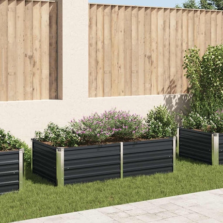 Vidaxl planter hævet 160x80x45 cm galvaniseret stål antracit