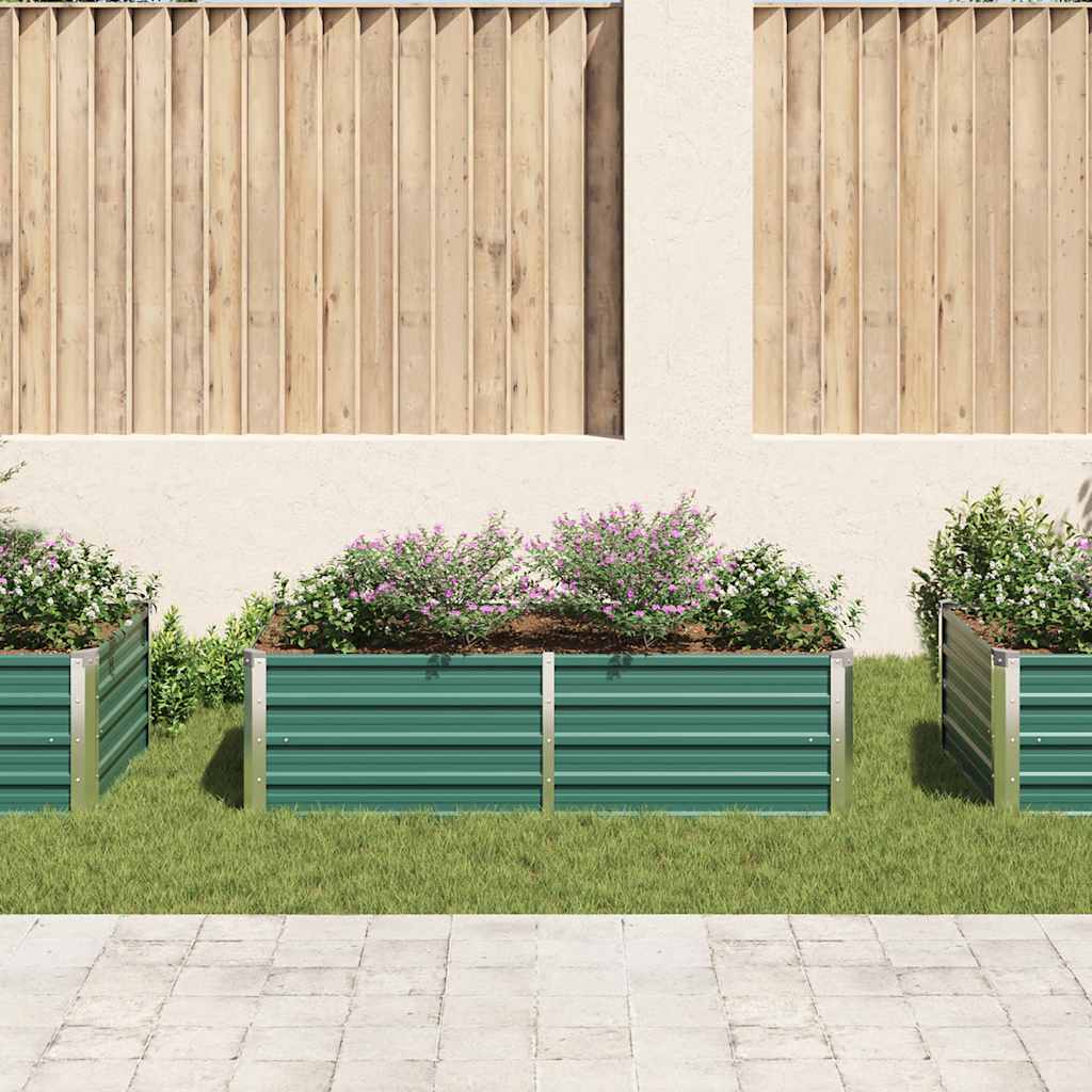 Vidaxl Planter hævet 160x80x45 cm galvaniseret stålgrøn
