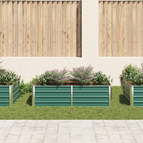 Vidaxl Planter hævet 160x80x45 cm galvaniseret stålgrøn