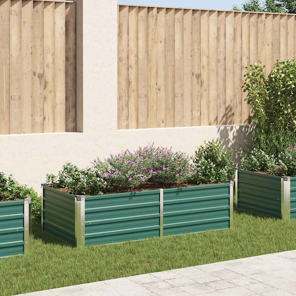 Vidaxl Planter hævet 160x80x45 cm galvaniseret stålgrøn