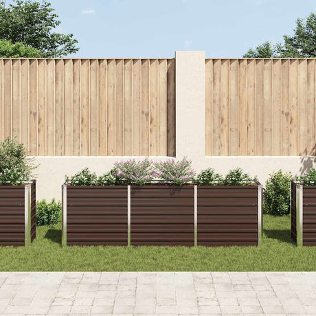 Vidaxl Planter Insert 240x40x77 cm galvaniseret stålbrun