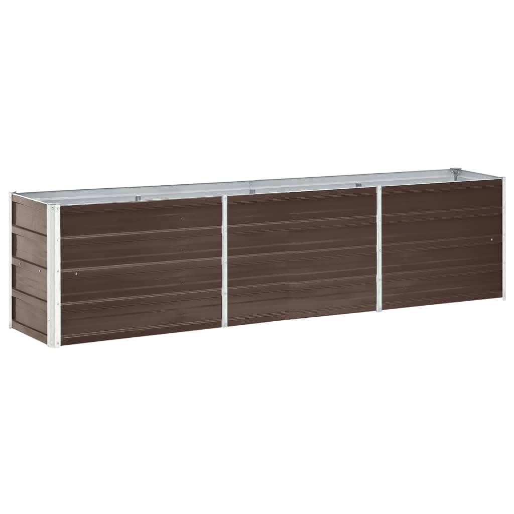 Vidaxl planter hævet 240x40x45 cm galvaniseret stålbrun