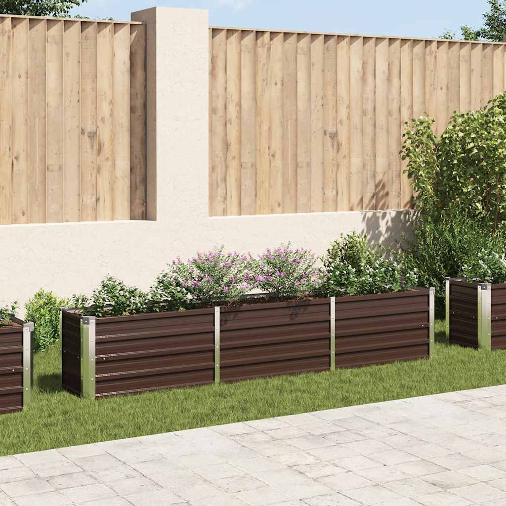 Vidaxl planter hævet 240x40x45 cm galvaniseret stålbrun