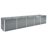 Vidaxl Planning Box hævet 400x80x45 cm galvaniseret stålgrå